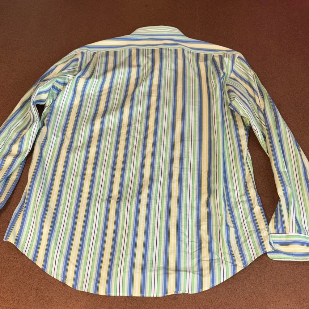 Polo by Ralph Lauren Regent Green, Blue & Yellow Striped Button-Down Shirt
